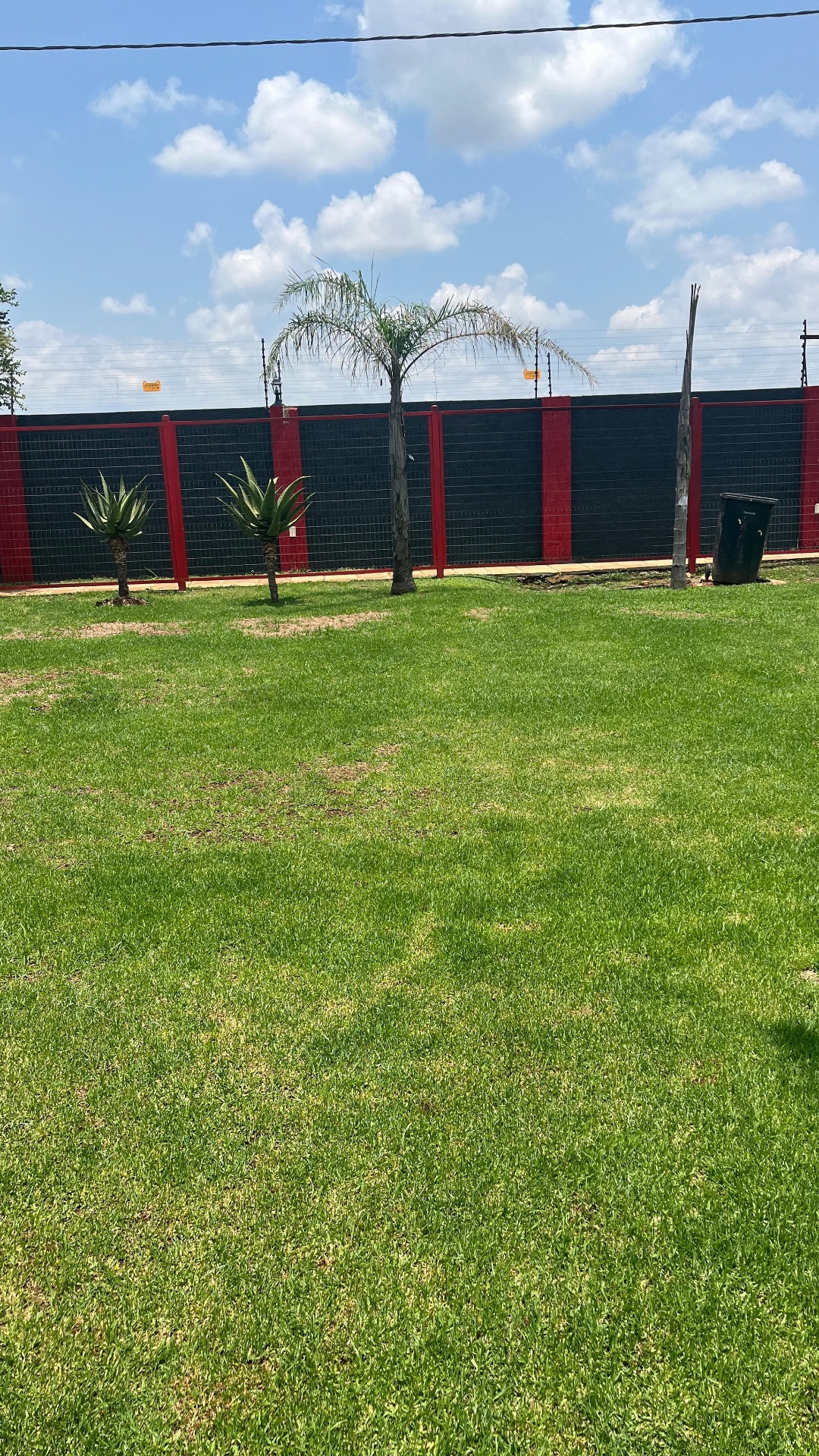 Secure perimeter with aloes and palms